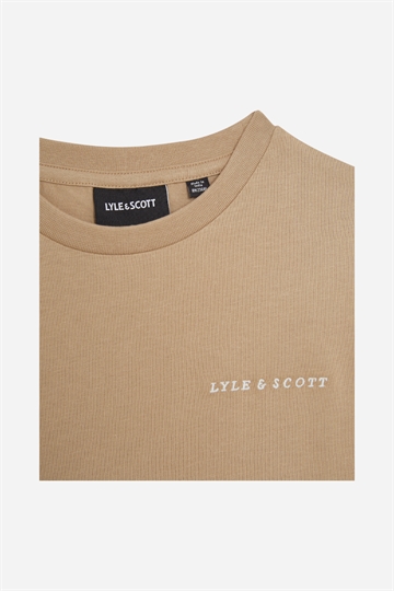 Lyle & Scott Script Broderad T-shirt - Sand Storm